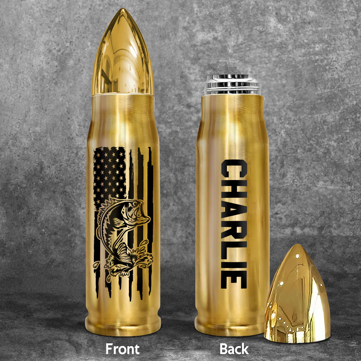 Unique Gift For Men By Hobbies Camping Fishing Hunting Golf Personalized Bullet Tumbler - Image 2
