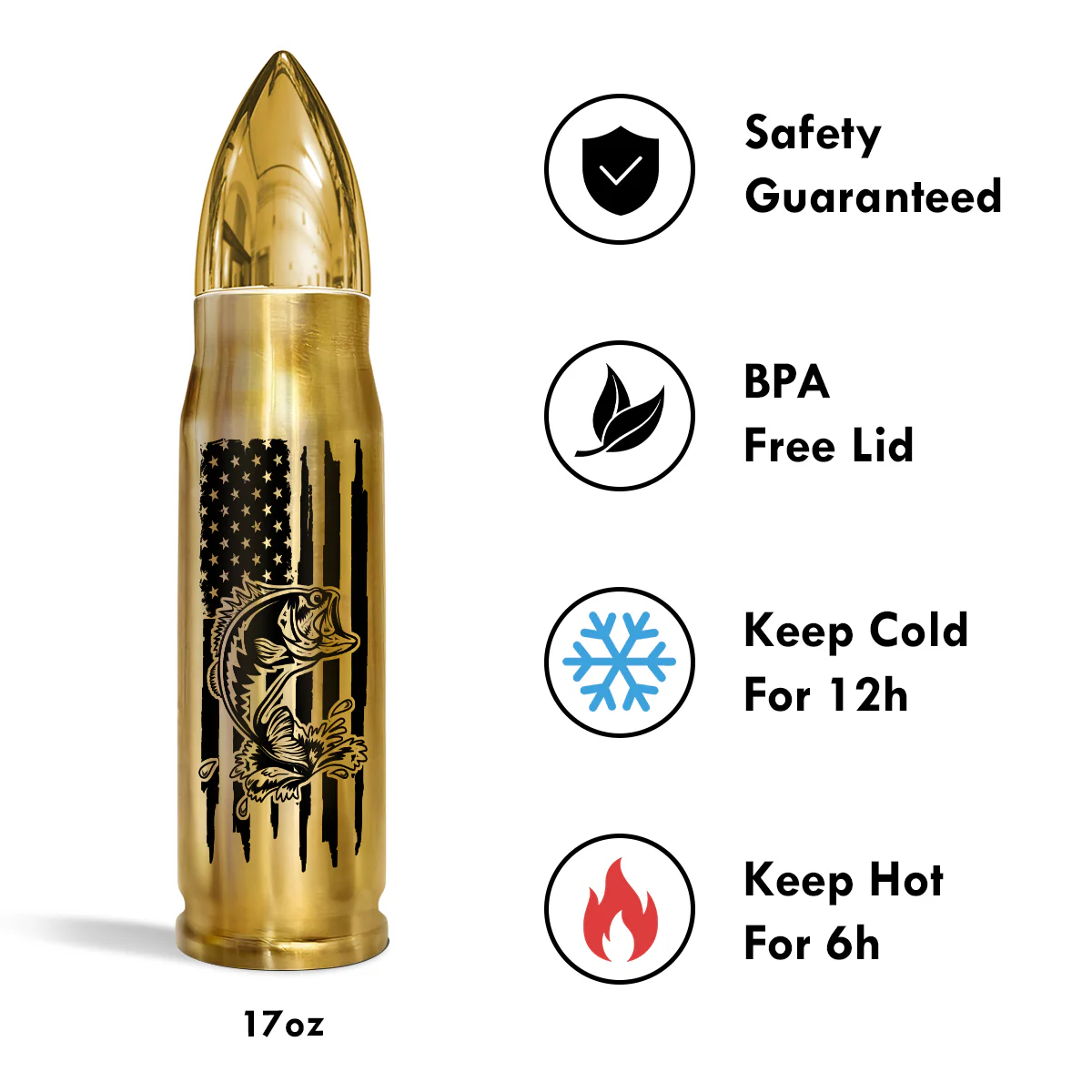 Unique Gift For Men By Hobbies Camping Fishing Hunting Golf Personalized Bullet Tumbler - Image 4