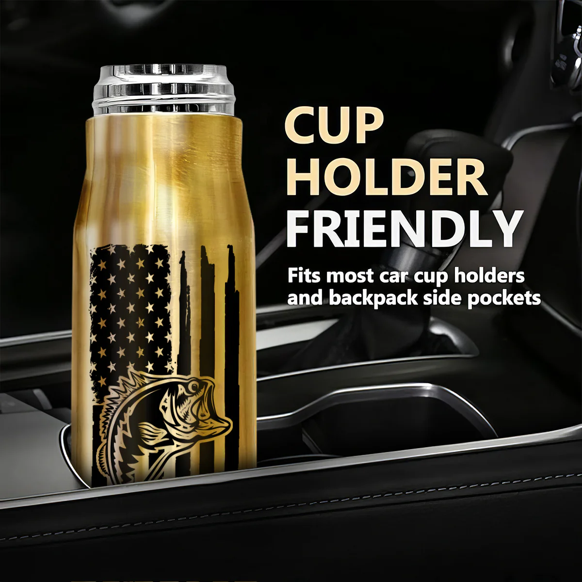 Unique Gift For Men By Hobbies Camping Fishing Hunting Golf Personalized Bullet Tumbler - Image 5