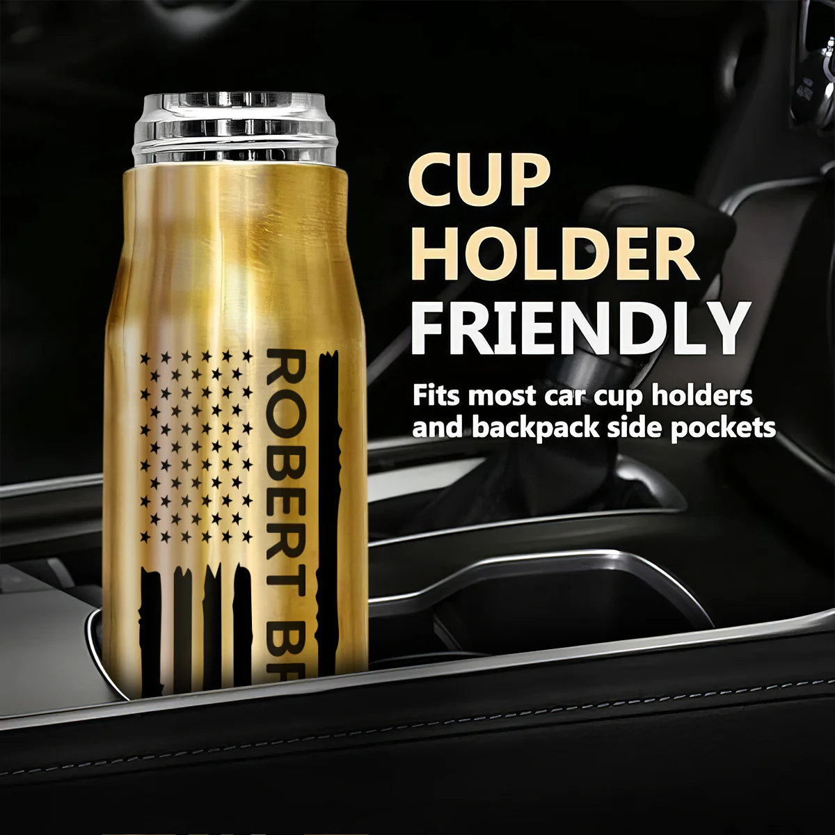 Unique Gift For Husband Dad Grandpa Flag Name Personalized Bullet Tumbler - Image 9
