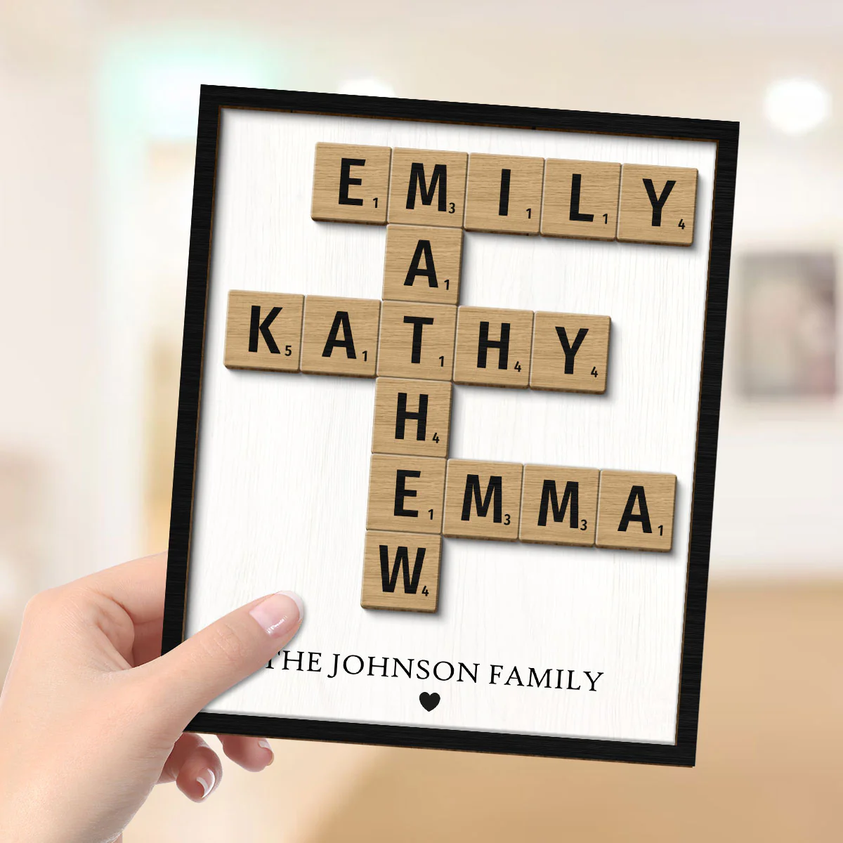 Unique Home Decor Gift For Family Friends Make Your Own Crossword Personalized 2-Layer Wooden Plaque - Image 4