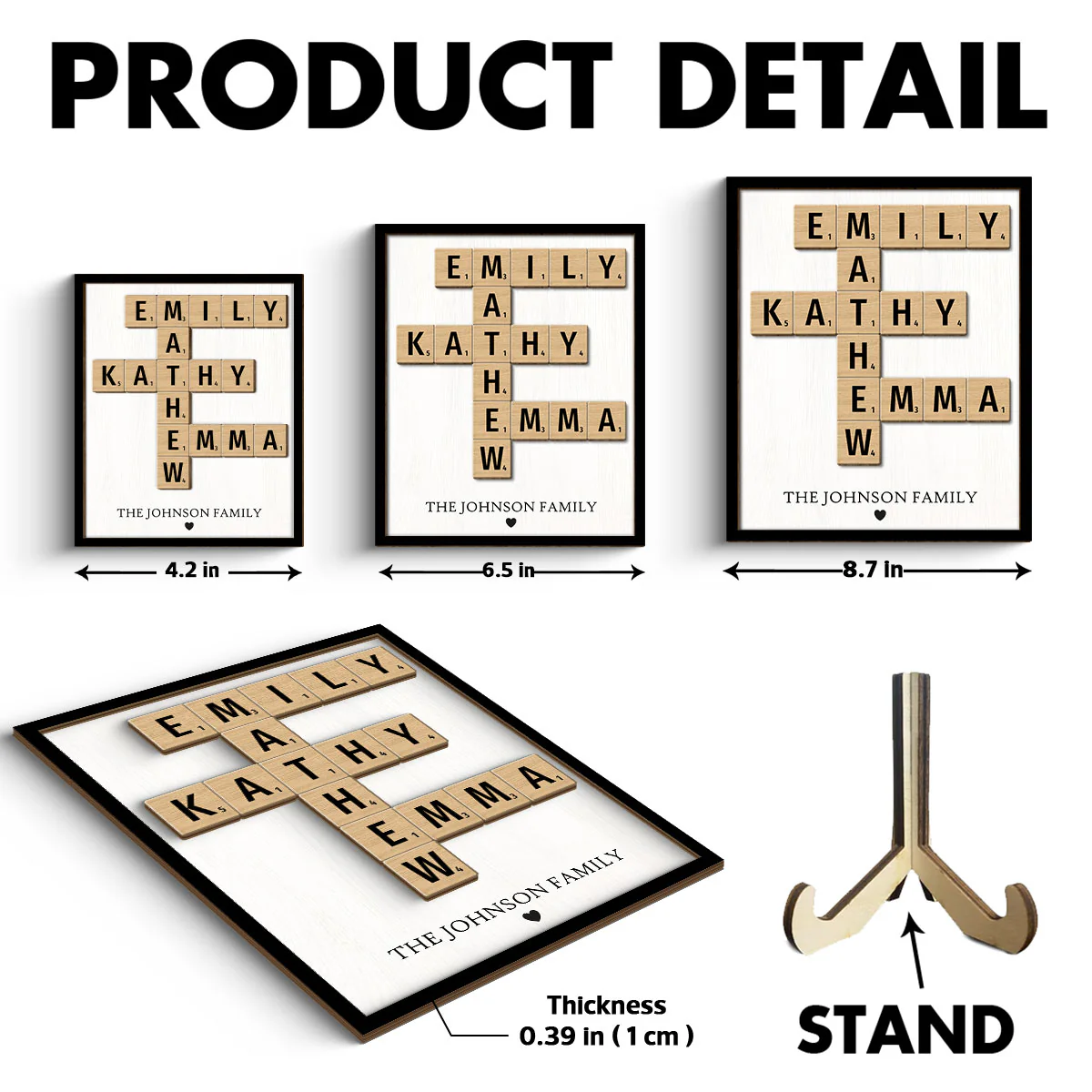 Unique Home Decor Gift For Family Friends Make Your Own Crossword Personalized 2-Layer Wooden Plaque - Image 6