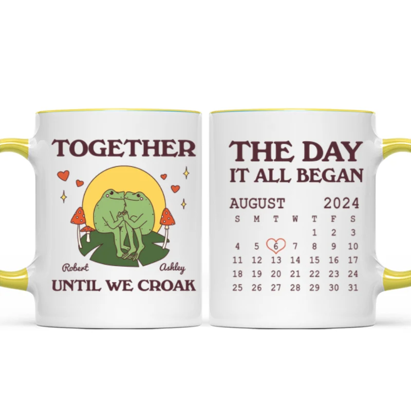 Until We Croak Together Frog Couple Anniversary Calendar Keepsake Personalized Mug - Image 16