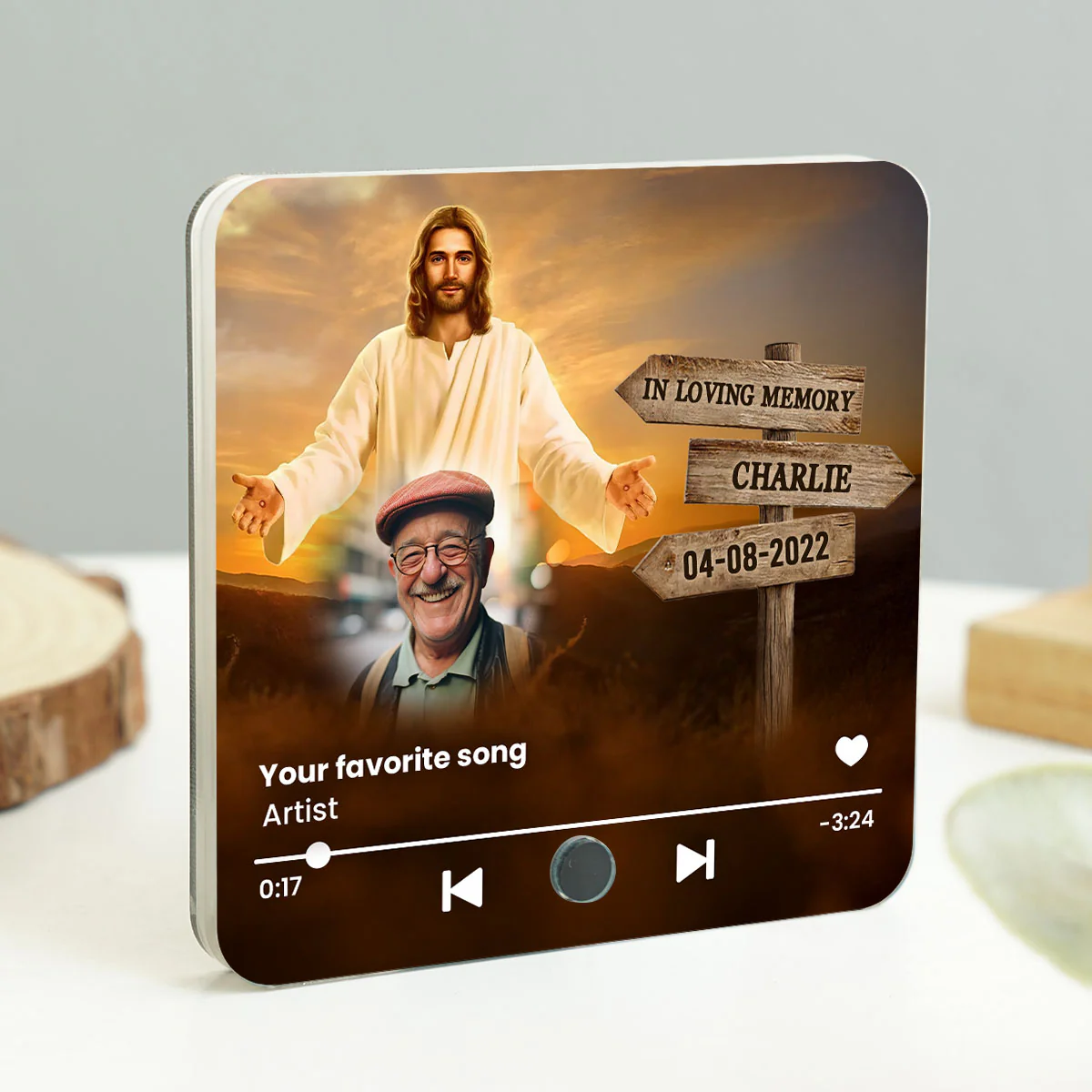 Upload Photo In Loving Memory Personalized Music Fridge Magnet, Sympathy Gift - Image 2