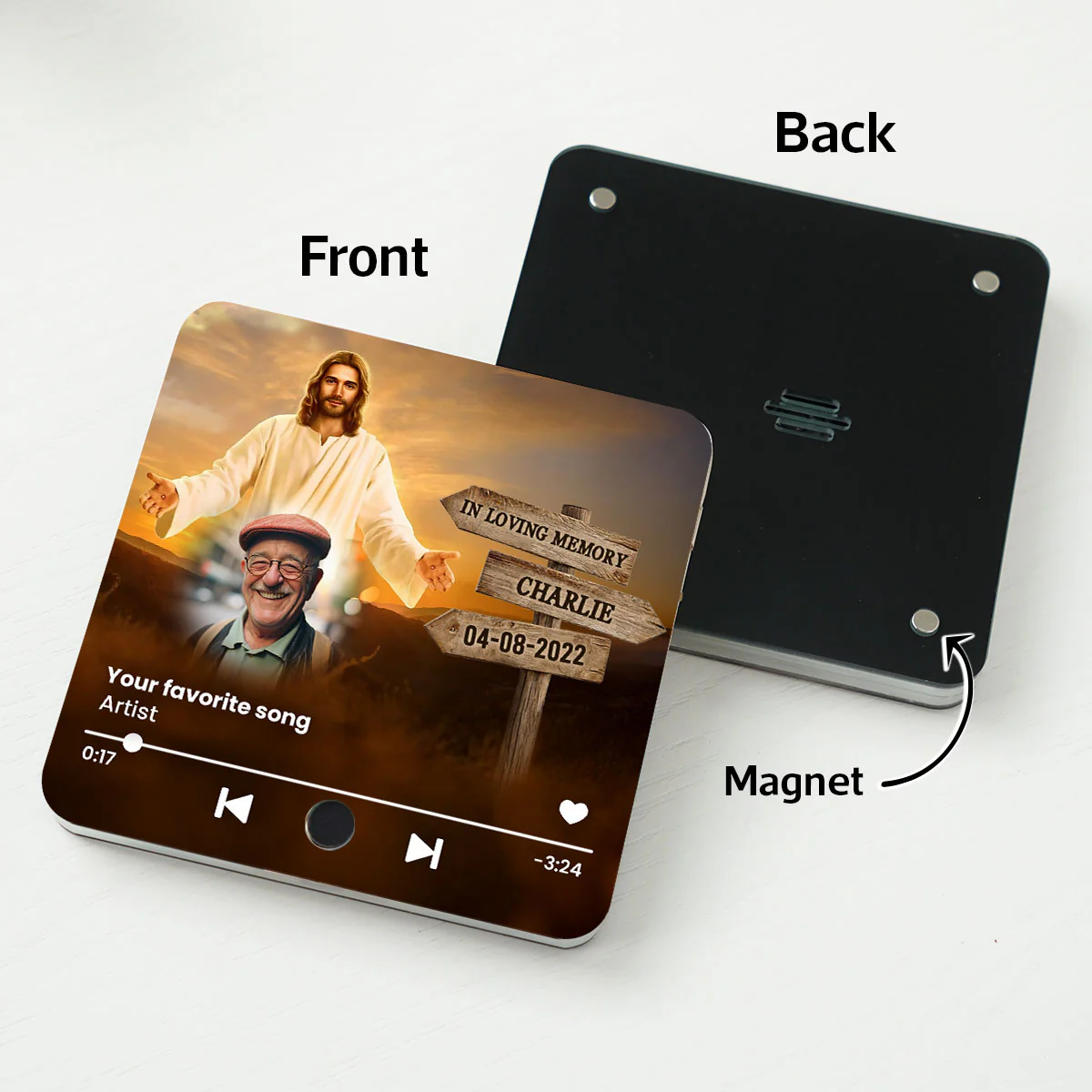 Upload Photo In Loving Memory Personalized Music Fridge Magnet, Sympathy Gift - Image 4