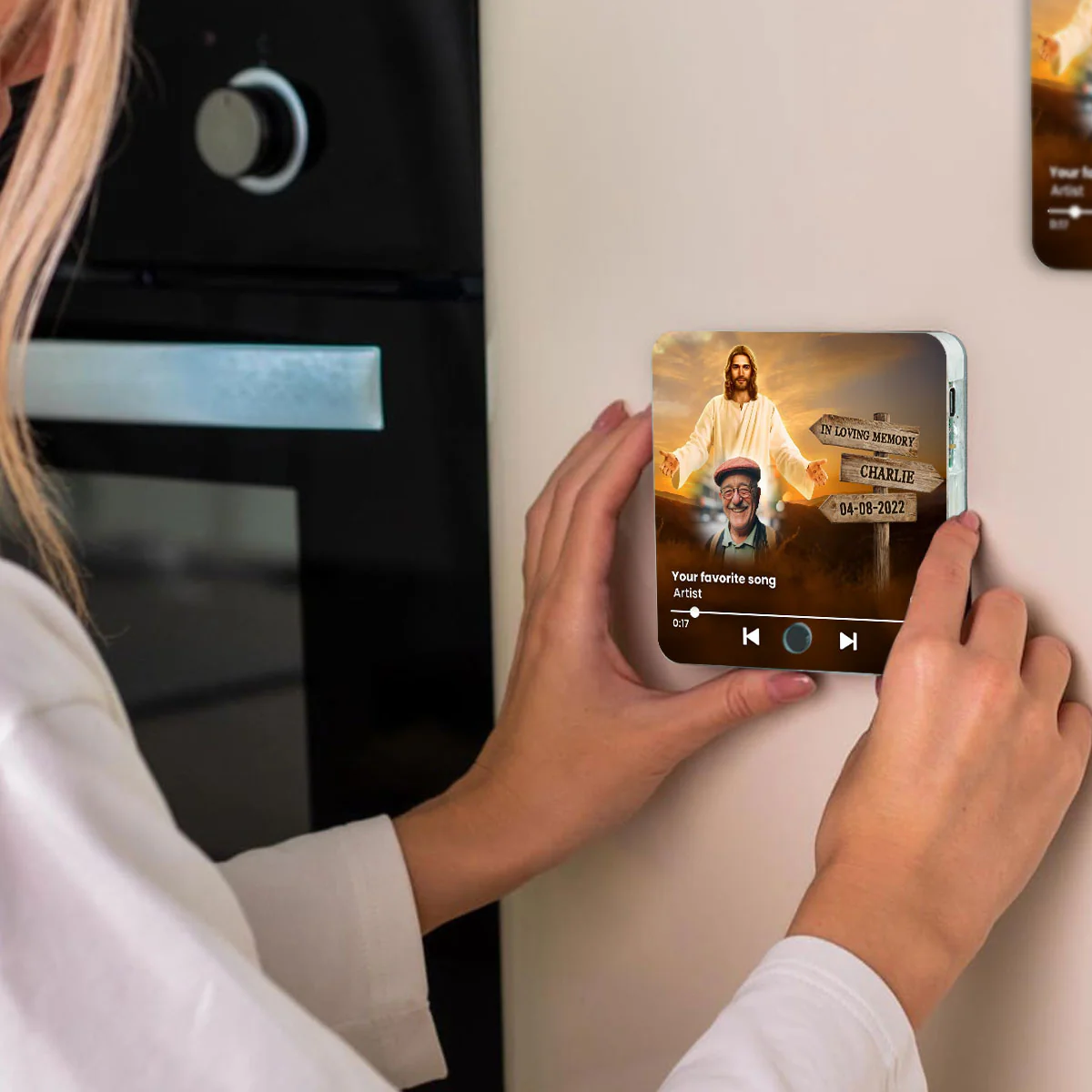 Upload Photo In Loving Memory Personalized Music Fridge Magnet, Sympathy Gift - Image 5