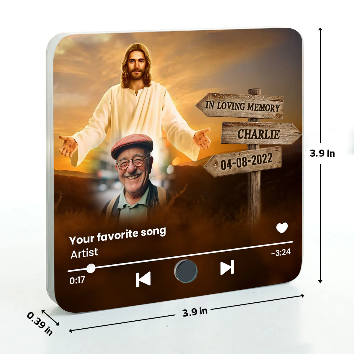 Upload Photo In Loving Memory Personalized Music Fridge Magnet, Sympathy Gift - Image 8
