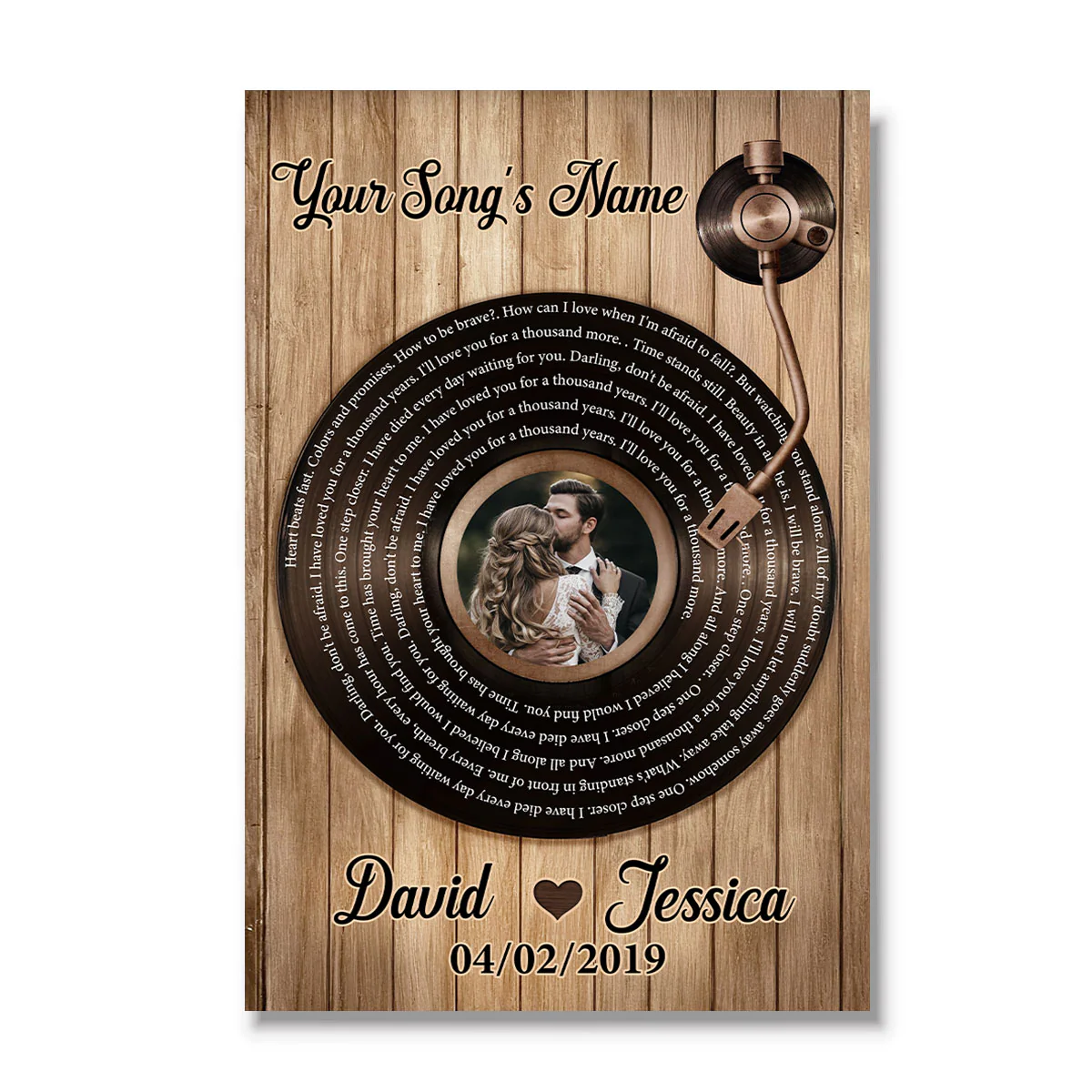 Upload Photo Vinyl Record Custom Song Lyrics Personalized Poster, Anniversary Wedding  Gift For Her, For Him, For The Couple - Image 2