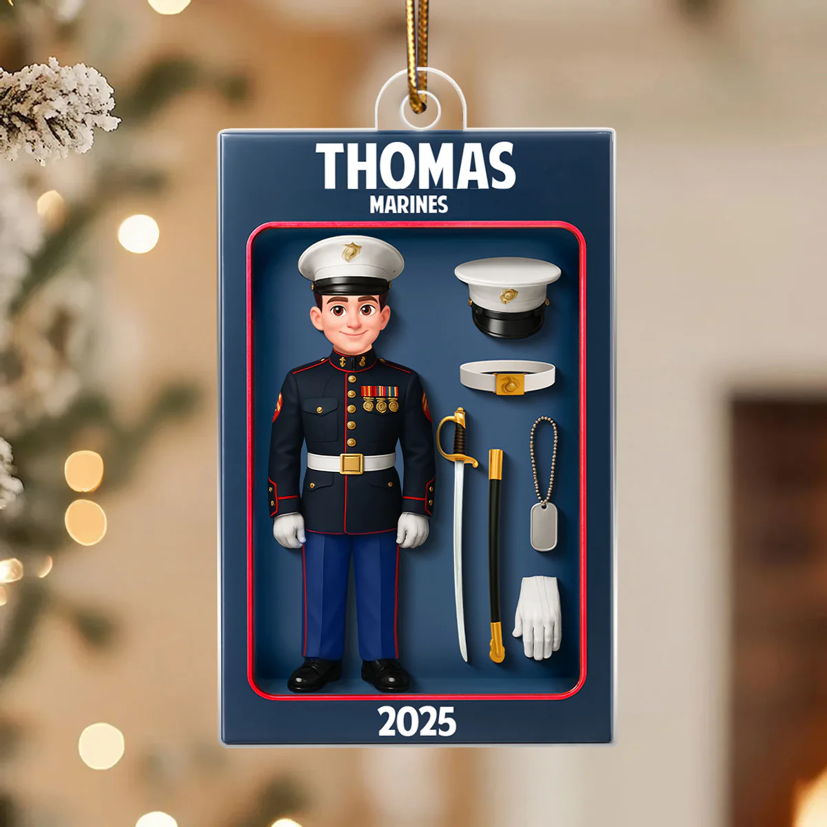 Marines Action Figure 3D Effect Personalized Acrylic Ornament - Special Gift For The Marines - Image 8
