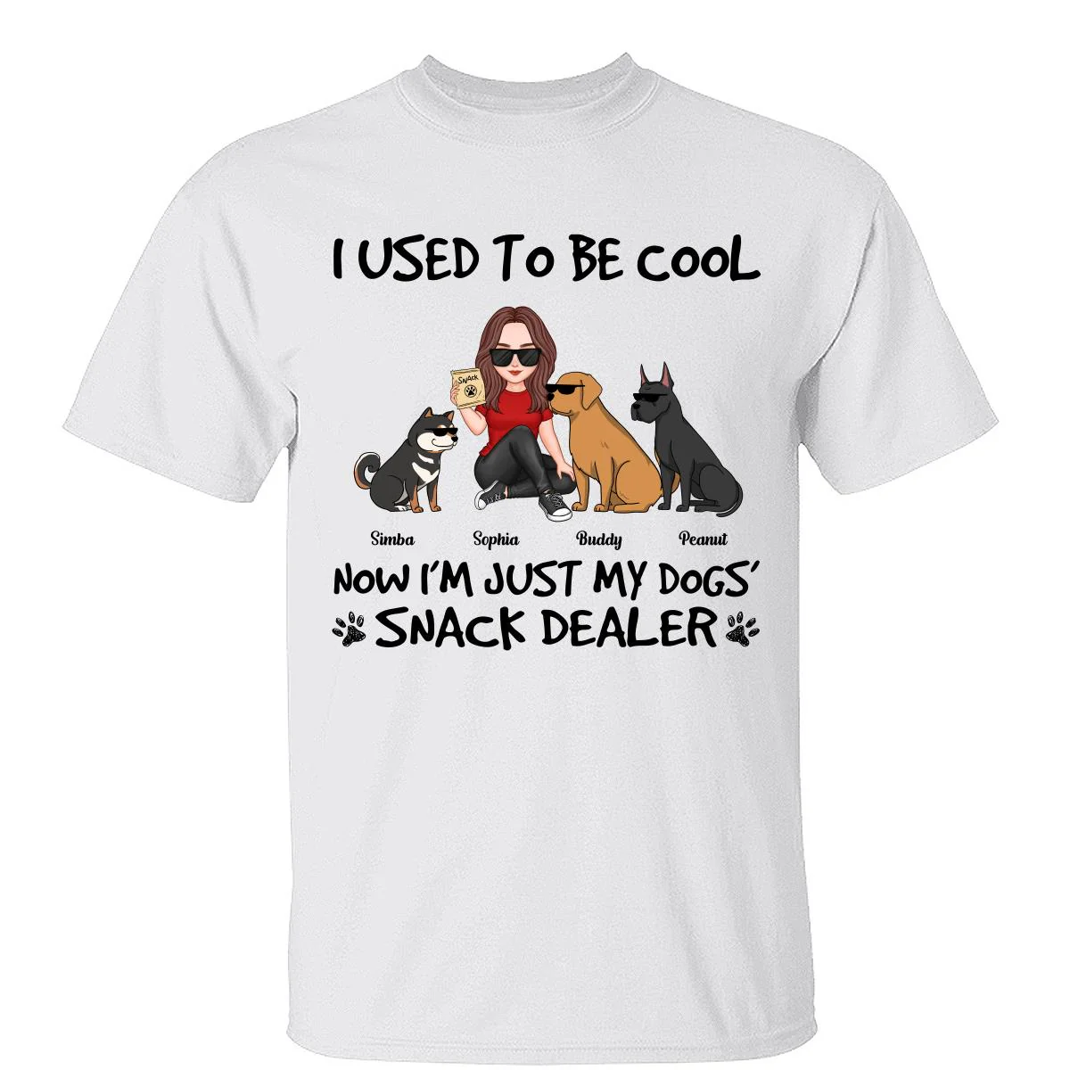 Used To Be Cool Now Dogs‘ Snack Dealer Cute Woman & Funny Dog Personalized Shirt