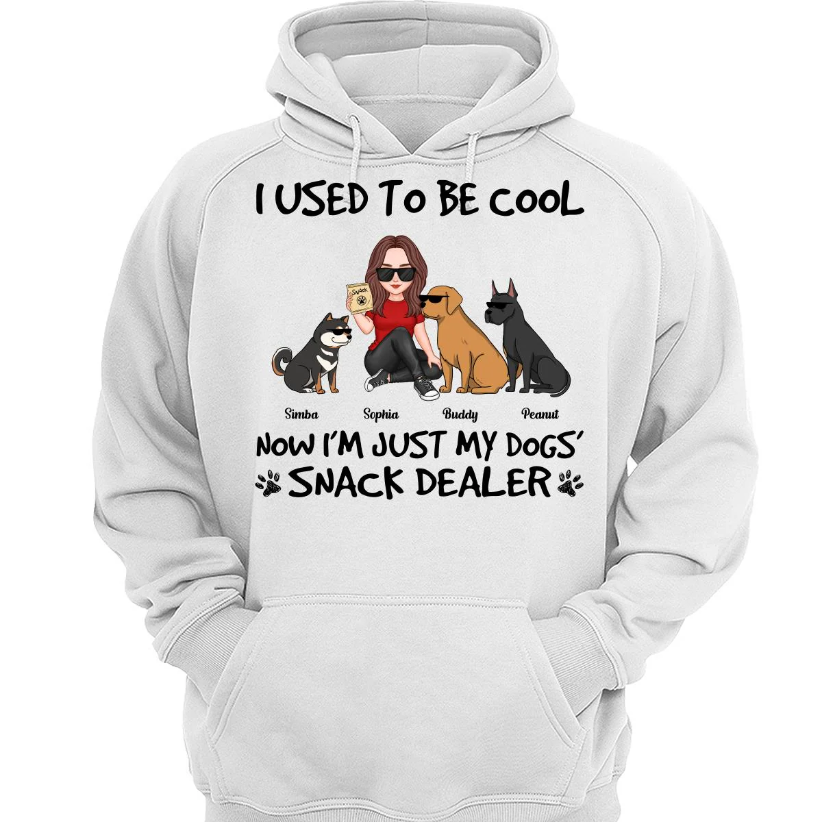Used To Be Cool Now Dogs‘ Snack Dealer Cute Woman & Funny Dog Personalized Shirt - Image 3