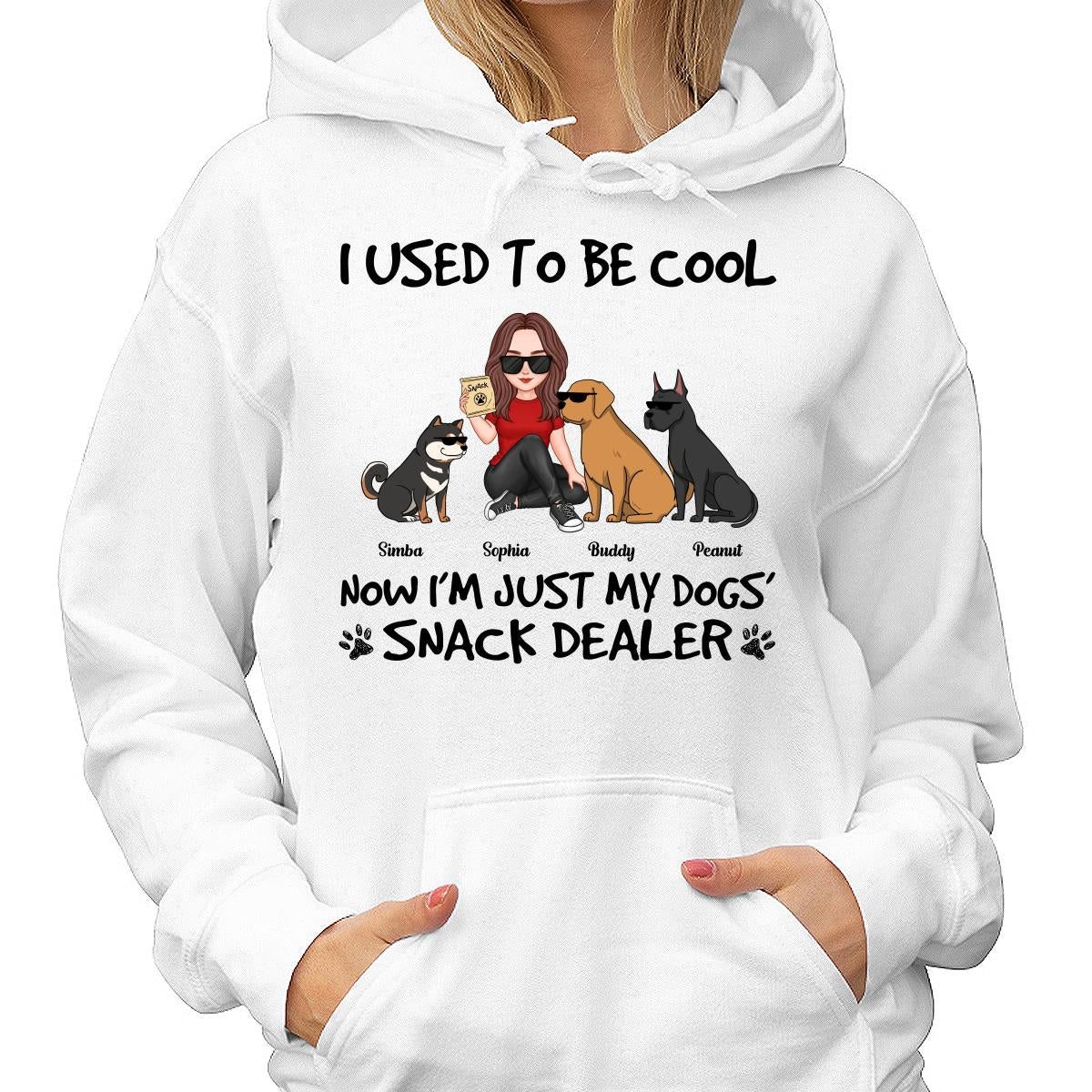 Used To Be Cool Now Dogs‘ Snack Dealer Cute Woman & Funny Dog Personalized Shirt - Image 4