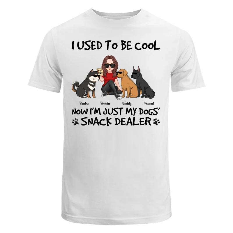 Used To Be Cool Now Dogs‘ Snack Dealer Cute Woman & Funny Dog Personalized Shirt - Image 5