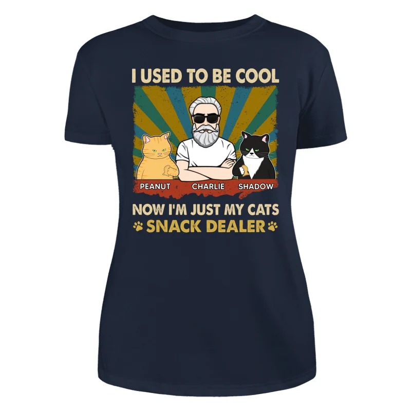 Used To Be Cool Now Snack Dealer Cat Dad Personalized Shirt - Image 10