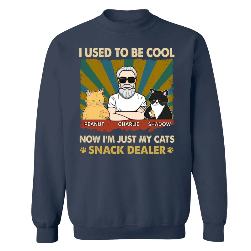 Used To Be Cool Now Snack Dealer Cat Dad Personalized Shirt - Image 16