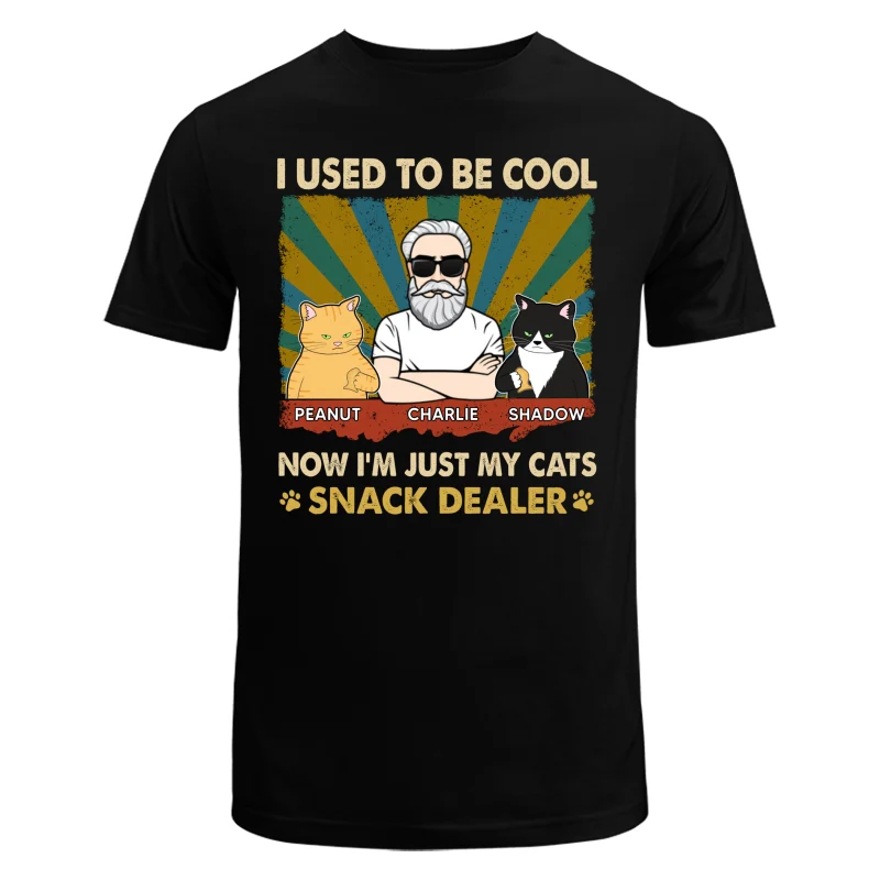 Used To Be Cool Now Snack Dealer Cat Dad Personalized Shirt - Image 5