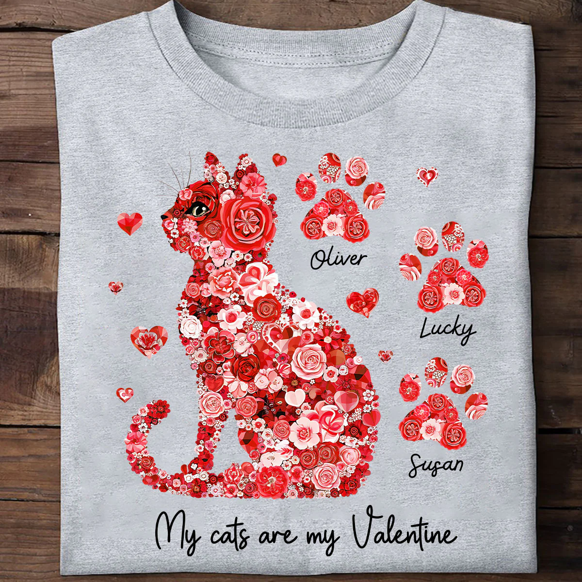 Cat Flower My Cat Is My Personalized Shirt, Gift for Cat Moms - Image 3
