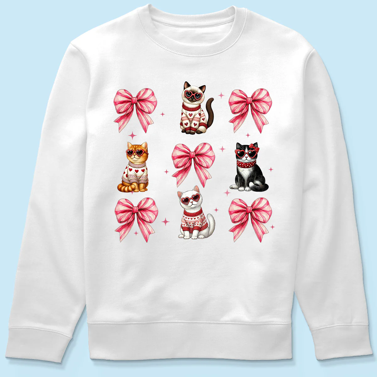 Cat Pink Coquette Heart Love Cat Personalized Shirt, Trendy  Cat Lover Tee, Gift for Cat Moms - Image 8