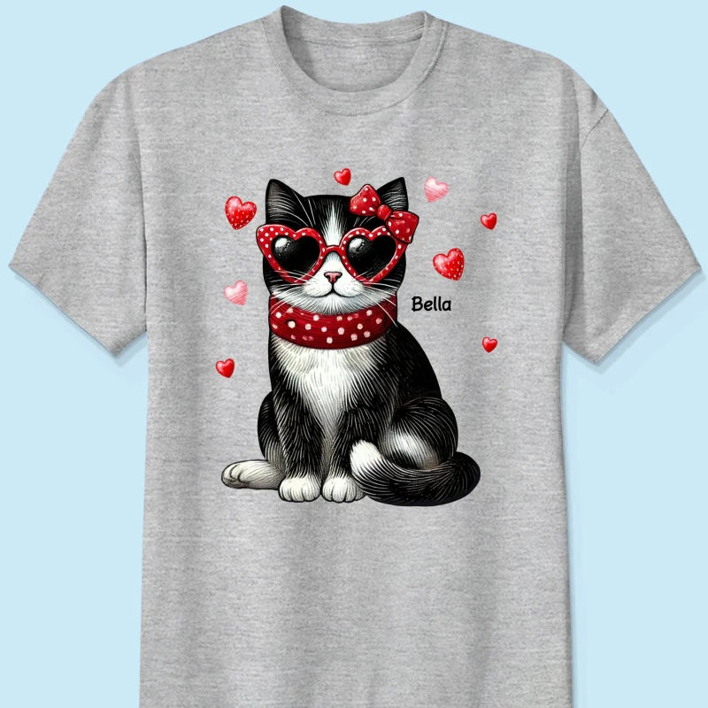 Retro Coquette Cat Sitting Sweatshirt, Personalized Sweatshirt For Cat Moms - Image 10
