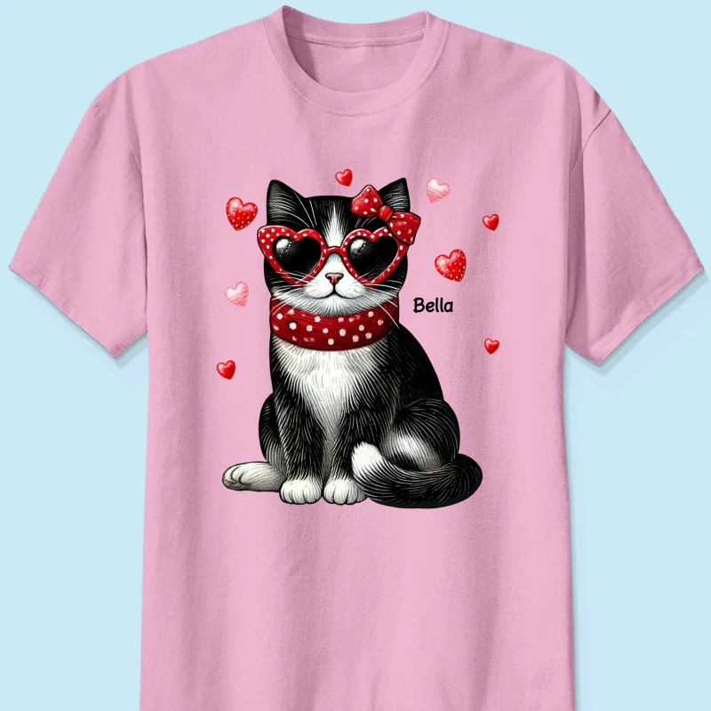 Retro Coquette Cat Sitting Sweatshirt, Personalized Sweatshirt For Cat Moms - Image 11