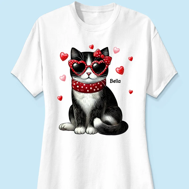 Retro Coquette Cat Sitting Sweatshirt, Personalized Sweatshirt For Cat Moms - Image 13