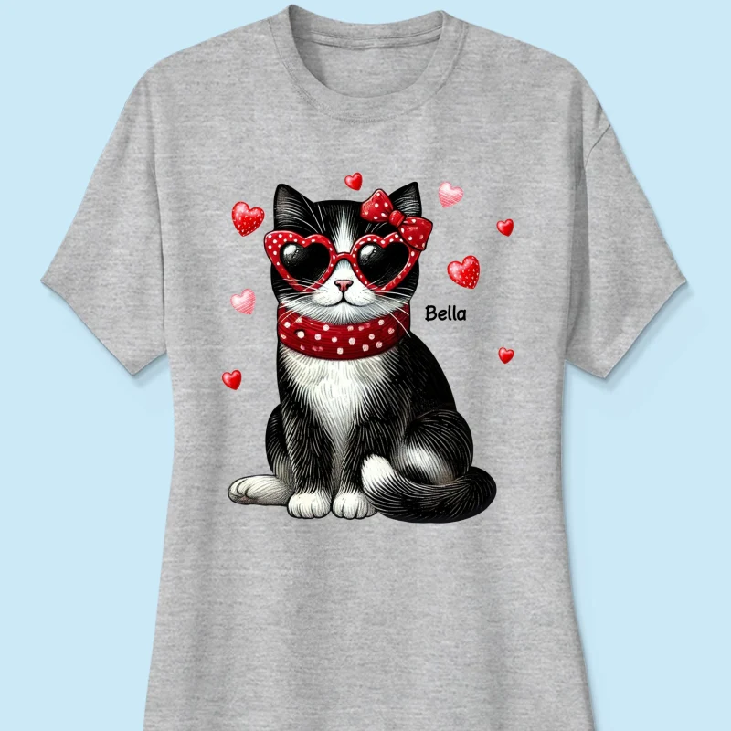 Retro Coquette Cat Sitting Sweatshirt, Personalized Sweatshirt For Cat Moms - Image 14