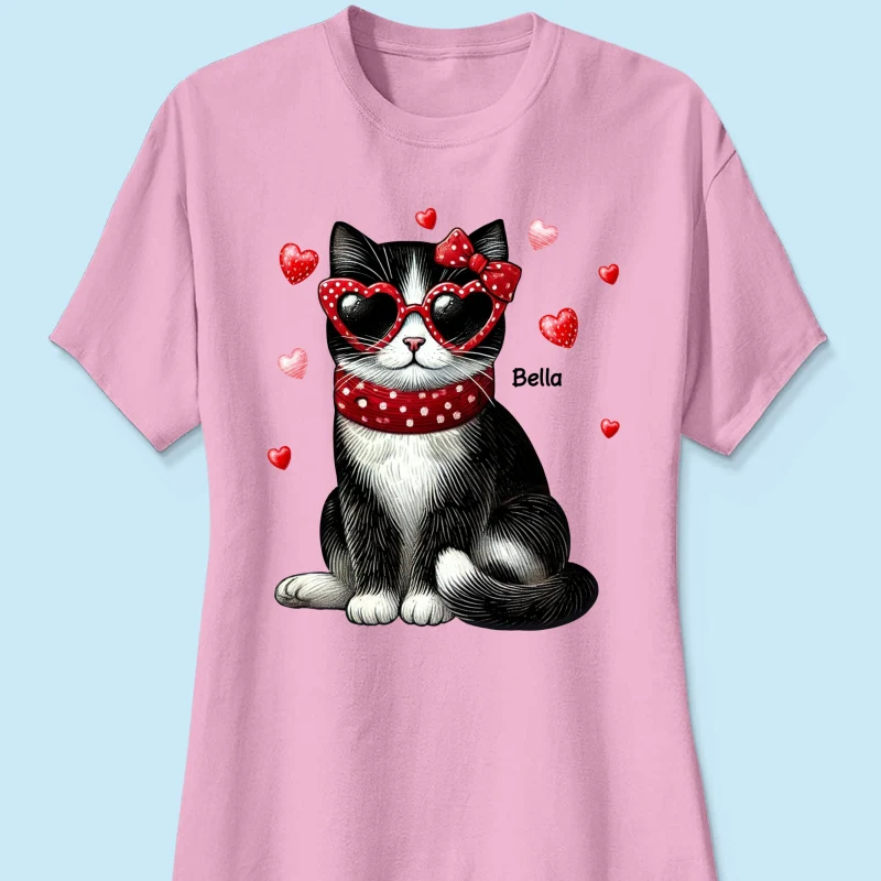 Retro Coquette Cat Sitting Sweatshirt, Personalized Sweatshirt For Cat Moms - Image 15