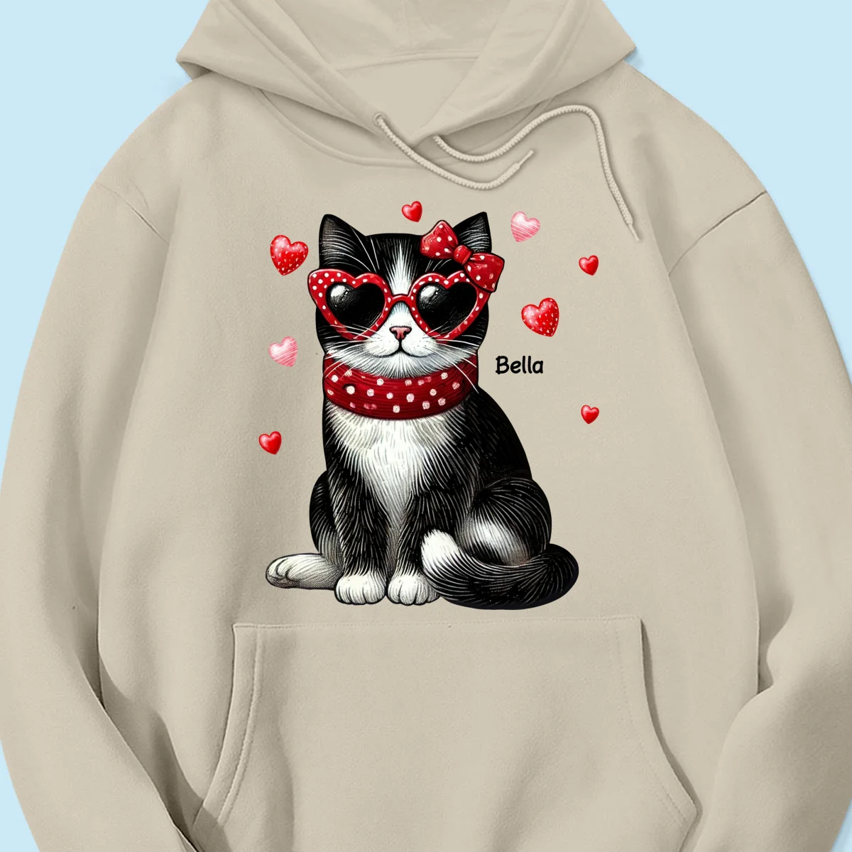 Retro Coquette Cat Sitting Sweatshirt, Personalized Sweatshirt For Cat Moms - Image 19