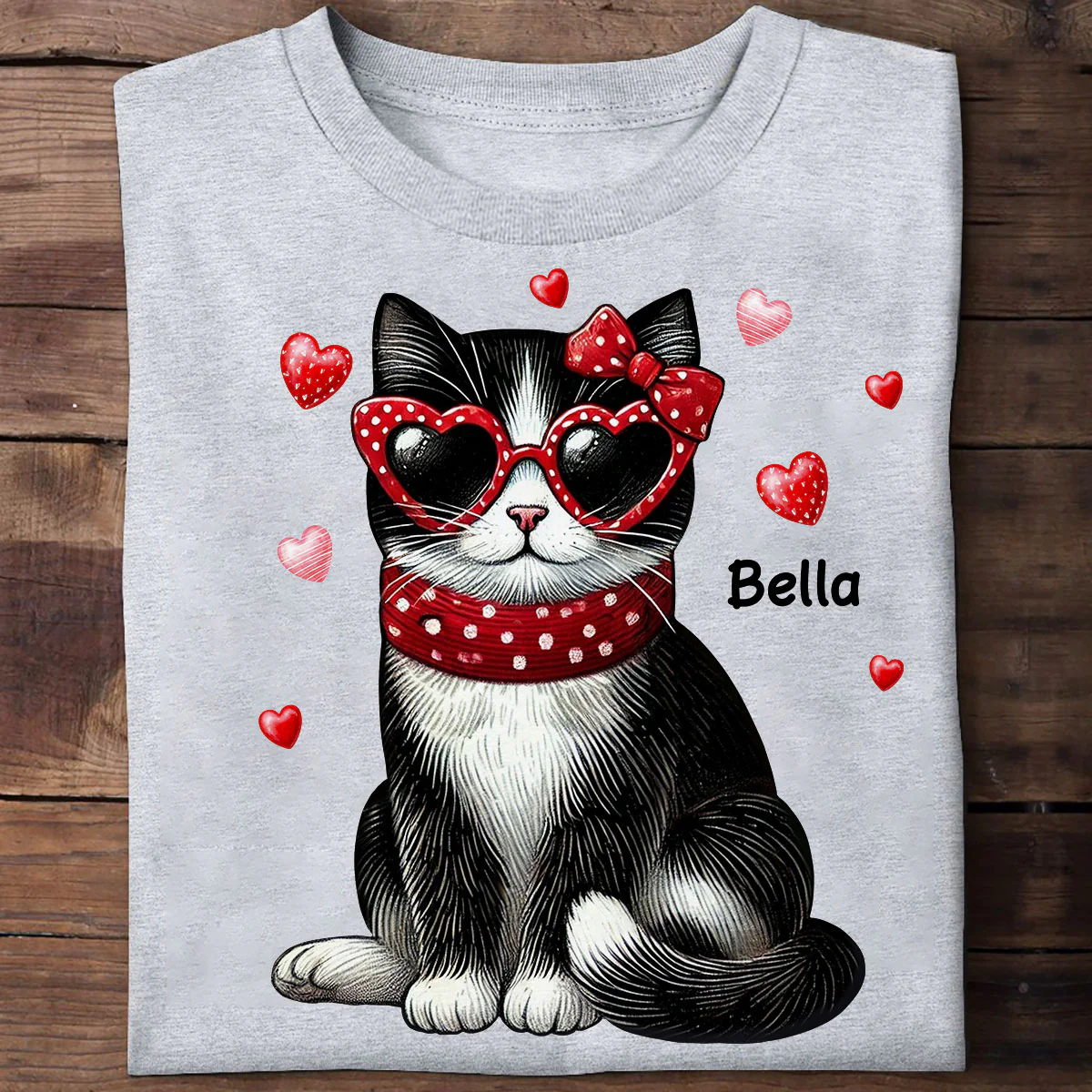 Retro Coquette Cat Sitting Sweatshirt, Personalized Sweatshirt For Cat Moms - Image 2