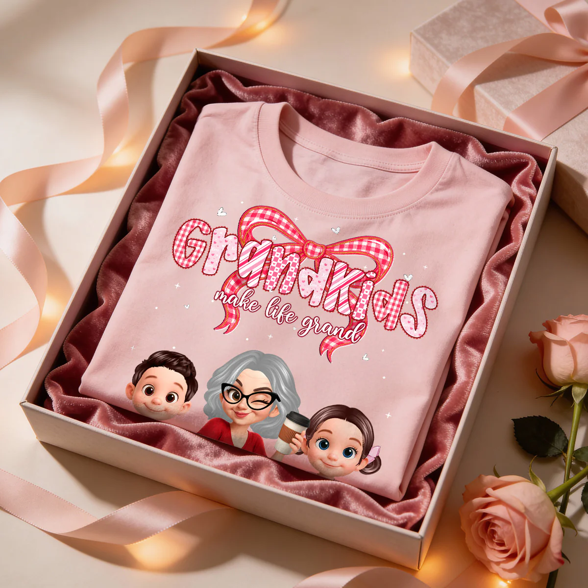 Valentine's Day Grandma Grandkids Make Life Grand - Personalized Shirt - Valentine's Day Gift For Grandma - Image 2
