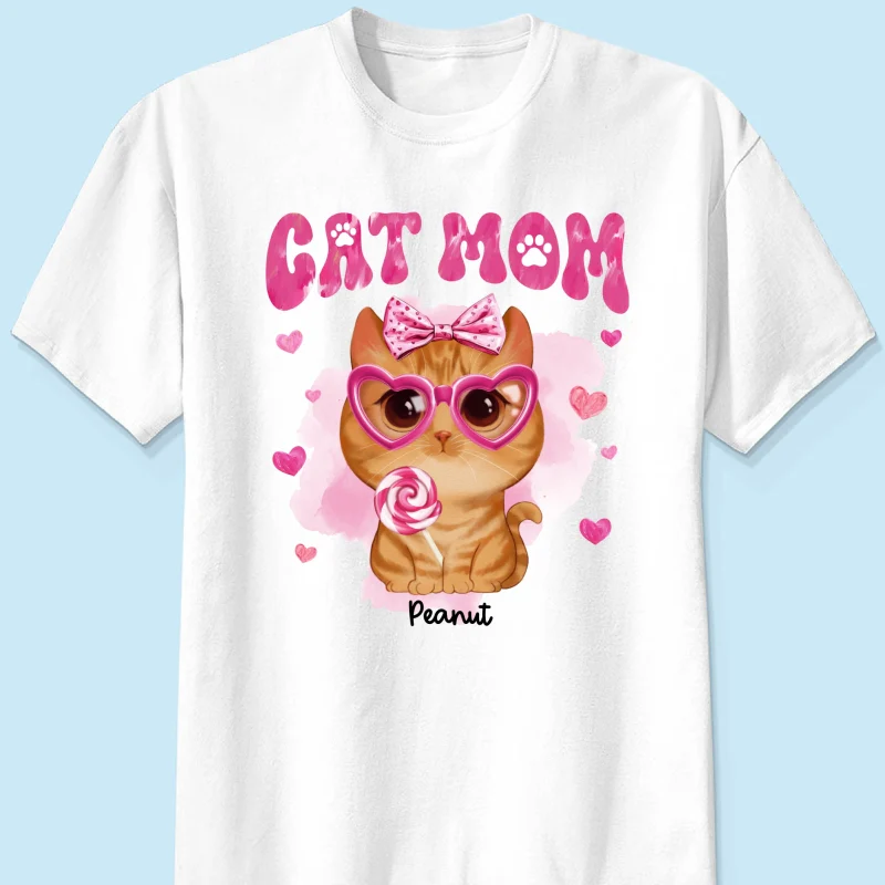 Watercolor Cute Cats Cat Mom Personalized Shirt, Gift For Cat Lovers, Cat Moms - Image 7