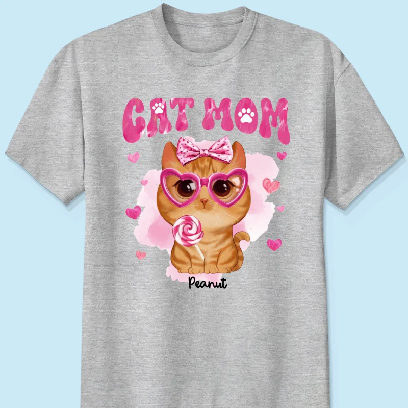 Watercolor Cute Cats Cat Mom Personalized Shirt, Gift For Cat Lovers, Cat Moms - Image 8