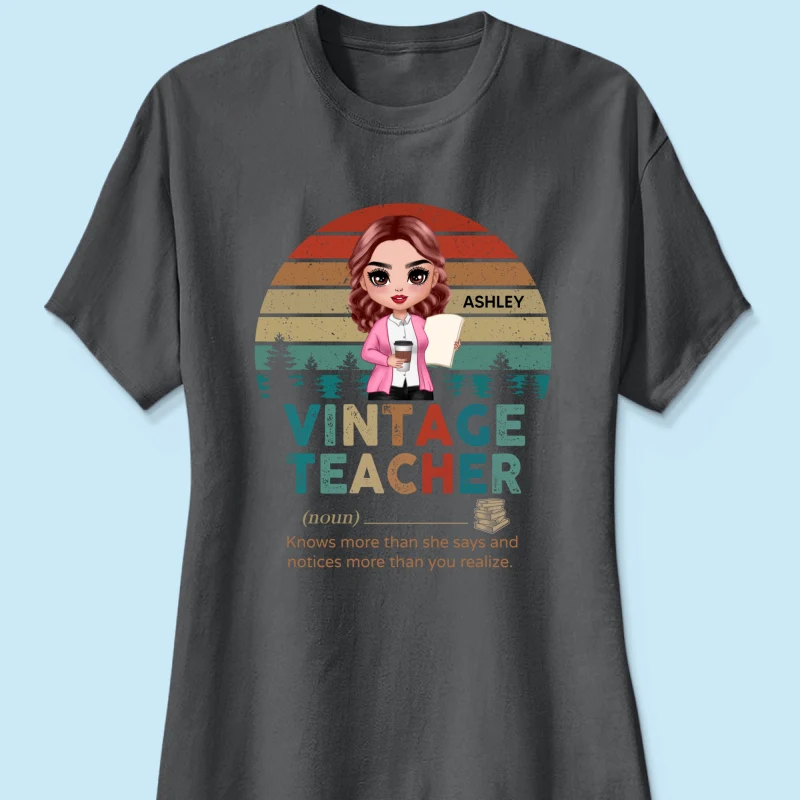 Vintage Doll Teacher Personalized Shirt - Image 10