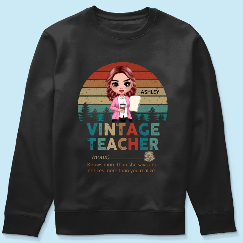 Vintage Doll Teacher Personalized Shirt - Image 11