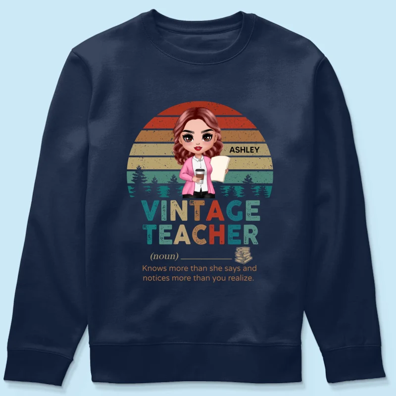 Vintage Doll Teacher Personalized Shirt - Image 12