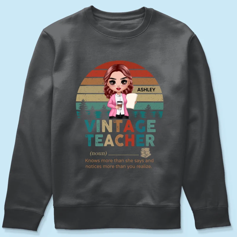 Vintage Doll Teacher Personalized Shirt - Image 13