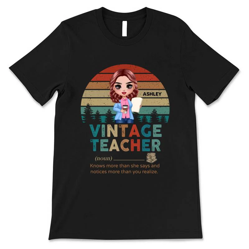 Vintage Doll Teacher Personalized Shirt - Image 2