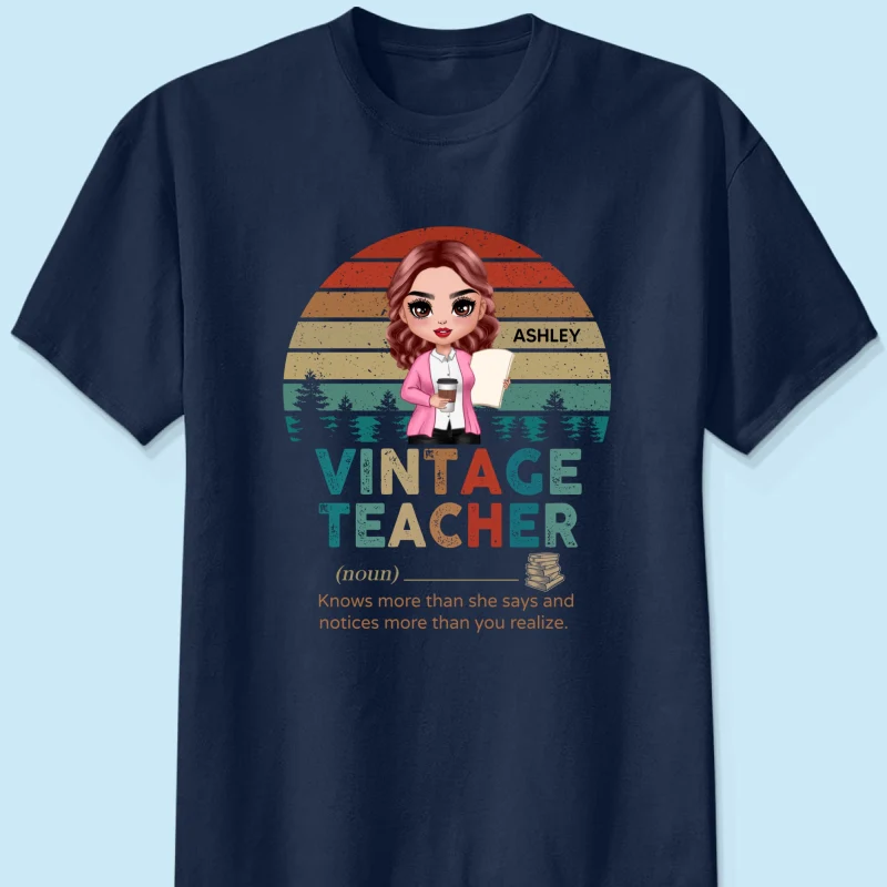Vintage Doll Teacher Personalized Shirt - Image 6