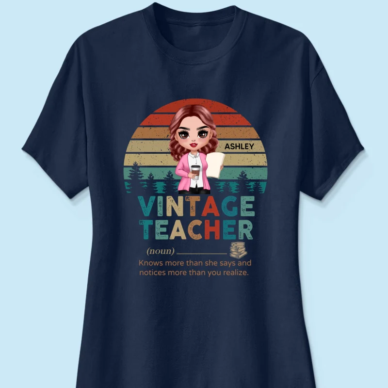 Vintage Doll Teacher Personalized Shirt - Image 9