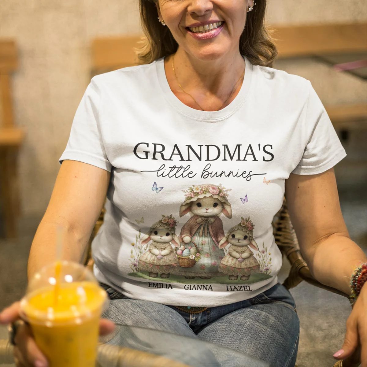 Vintage Grandma Bunny Easter Personalized Shirt - Image 7