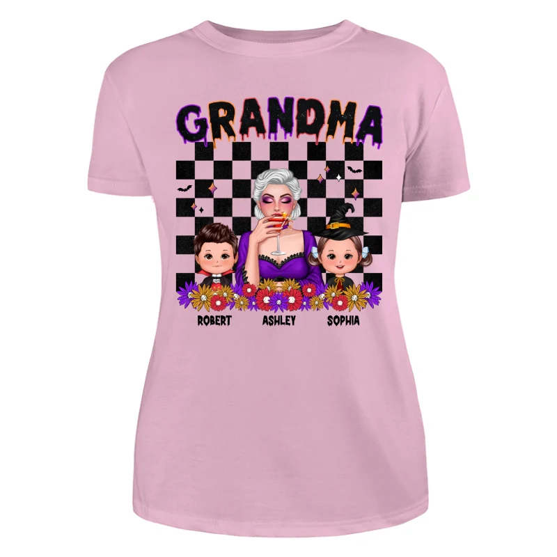 Vintage Grandma Halloween Spooky Vibe Halloween Personalized Shirt - Image 11