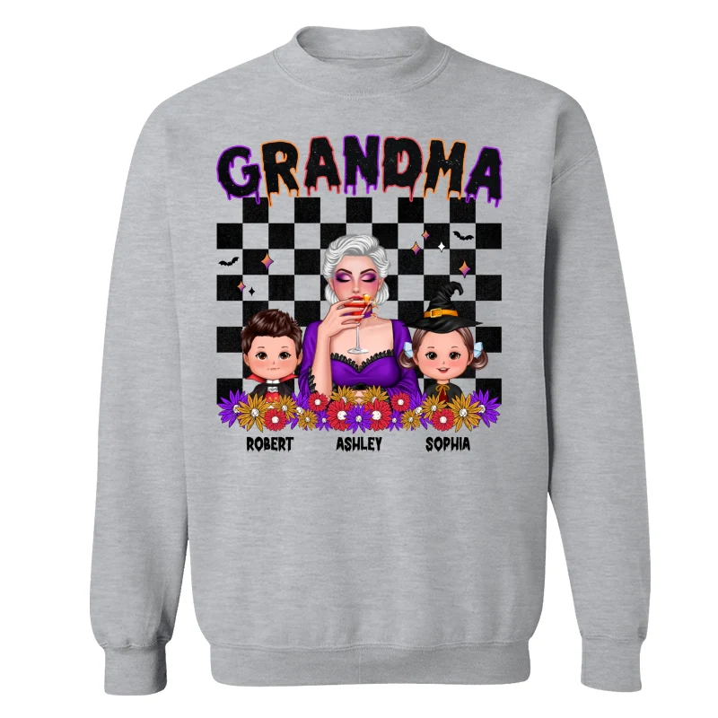 Vintage Grandma Halloween Spooky Vibe Halloween Personalized Shirt - Image 18