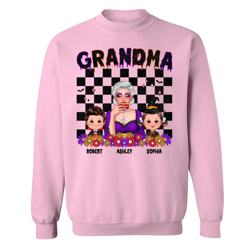 Vintage Grandma Halloween Spooky Vibe Halloween Personalized Shirt - Image 19