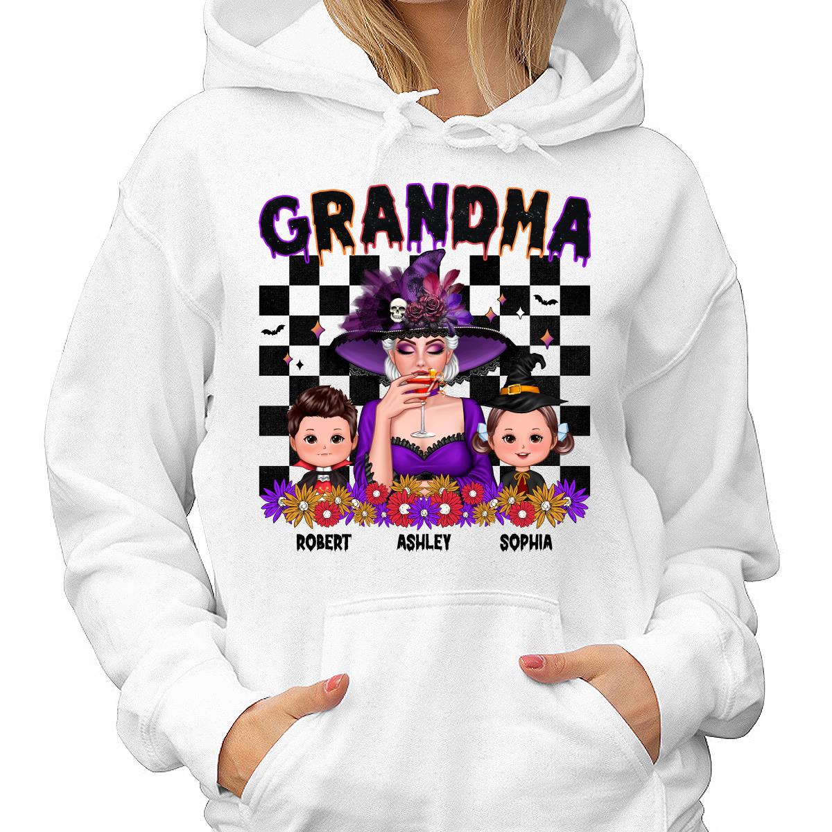 Vintage Grandma Halloween Spooky Vibe Halloween Personalized Shirt - Image 4
