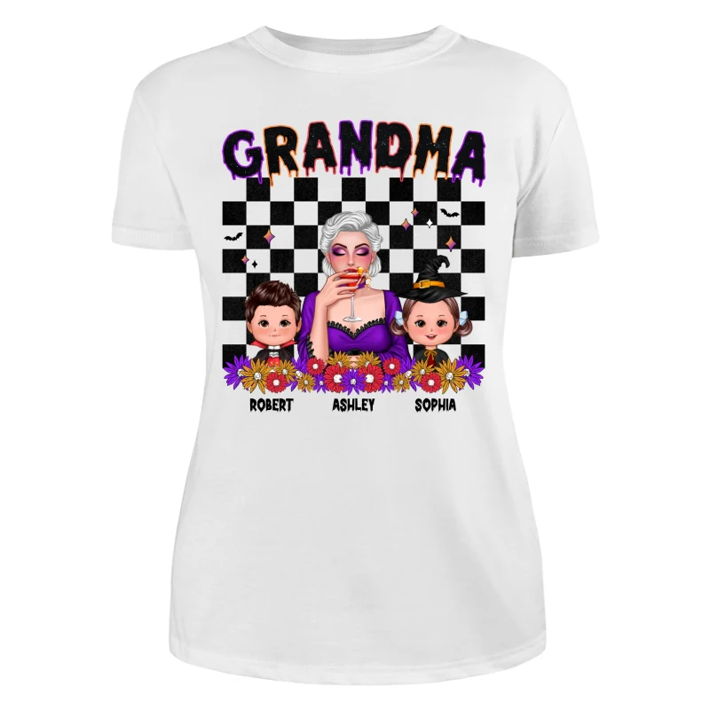 Vintage Grandma Halloween Spooky Vibe Halloween Personalized Shirt - Image 9