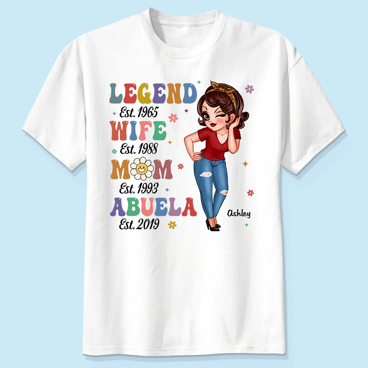Vintage Legend Wife Mom Grandma Personalized Shirt