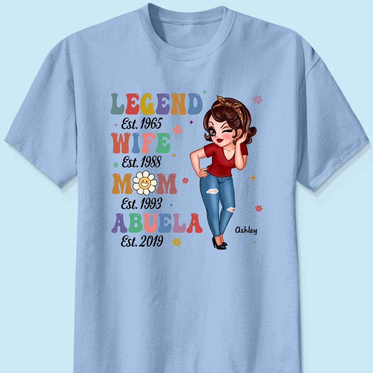 Vintage Legend Wife Mom Grandma Personalized Shirt - Image 10