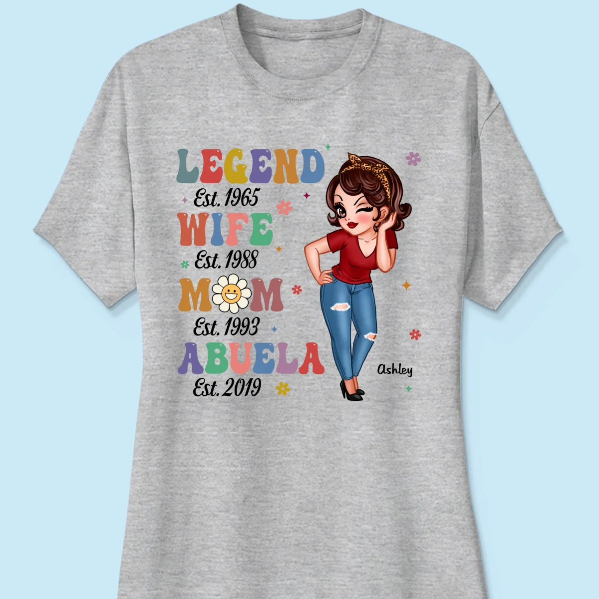 Vintage Legend Wife Mom Grandma Personalized Shirt - Image 11