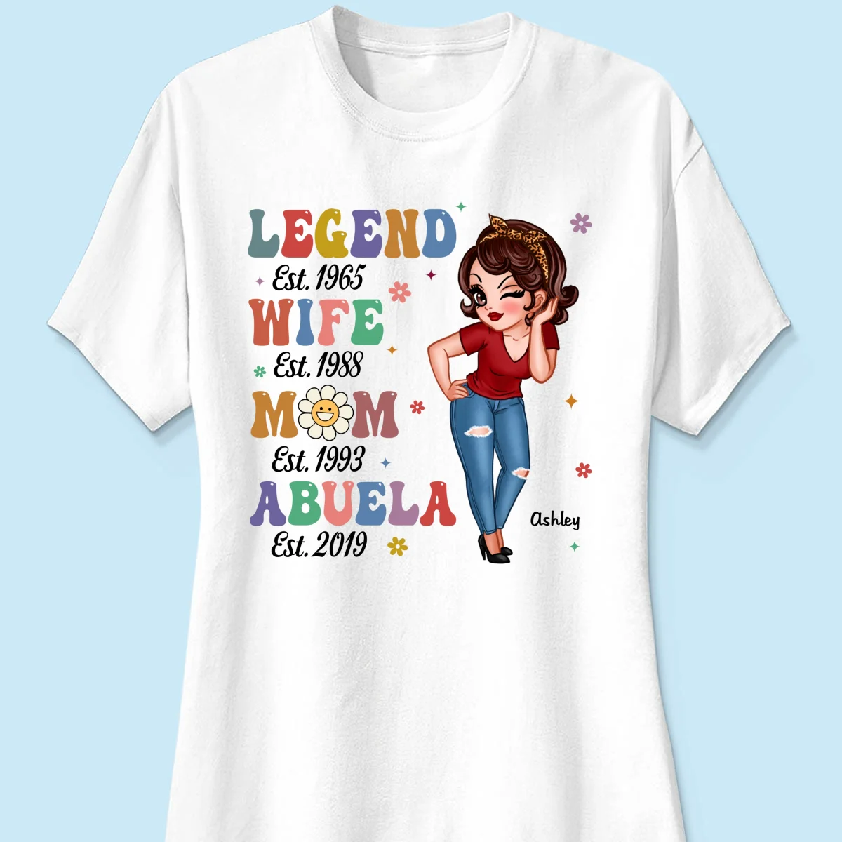 Vintage Legend Wife Mom Grandma Personalized Shirt - Image 12