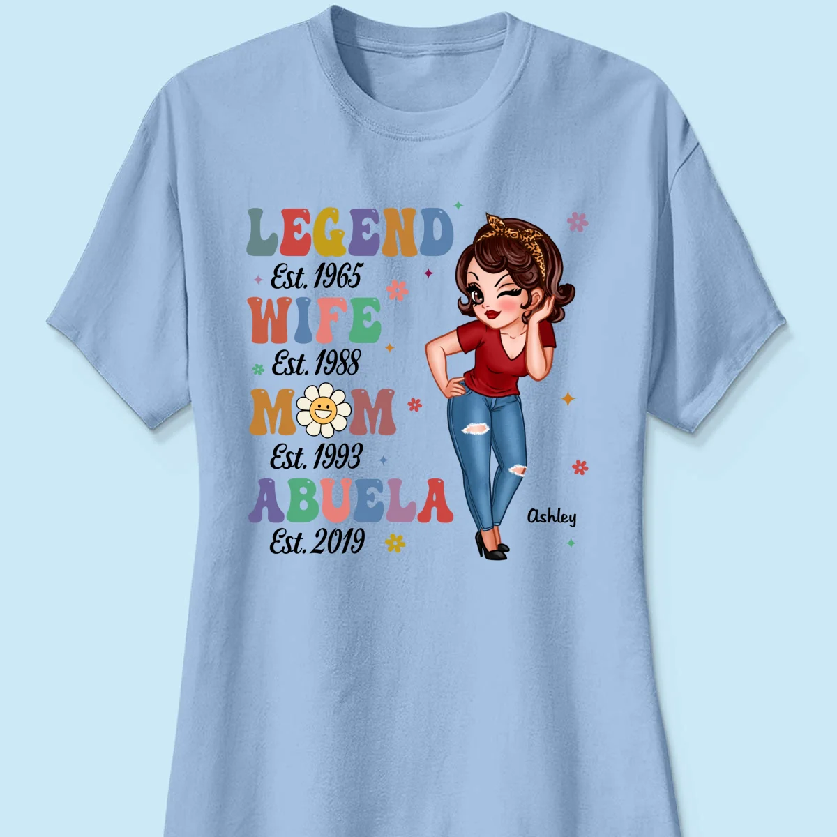 Vintage Legend Wife Mom Grandma Personalized Shirt - Image 14